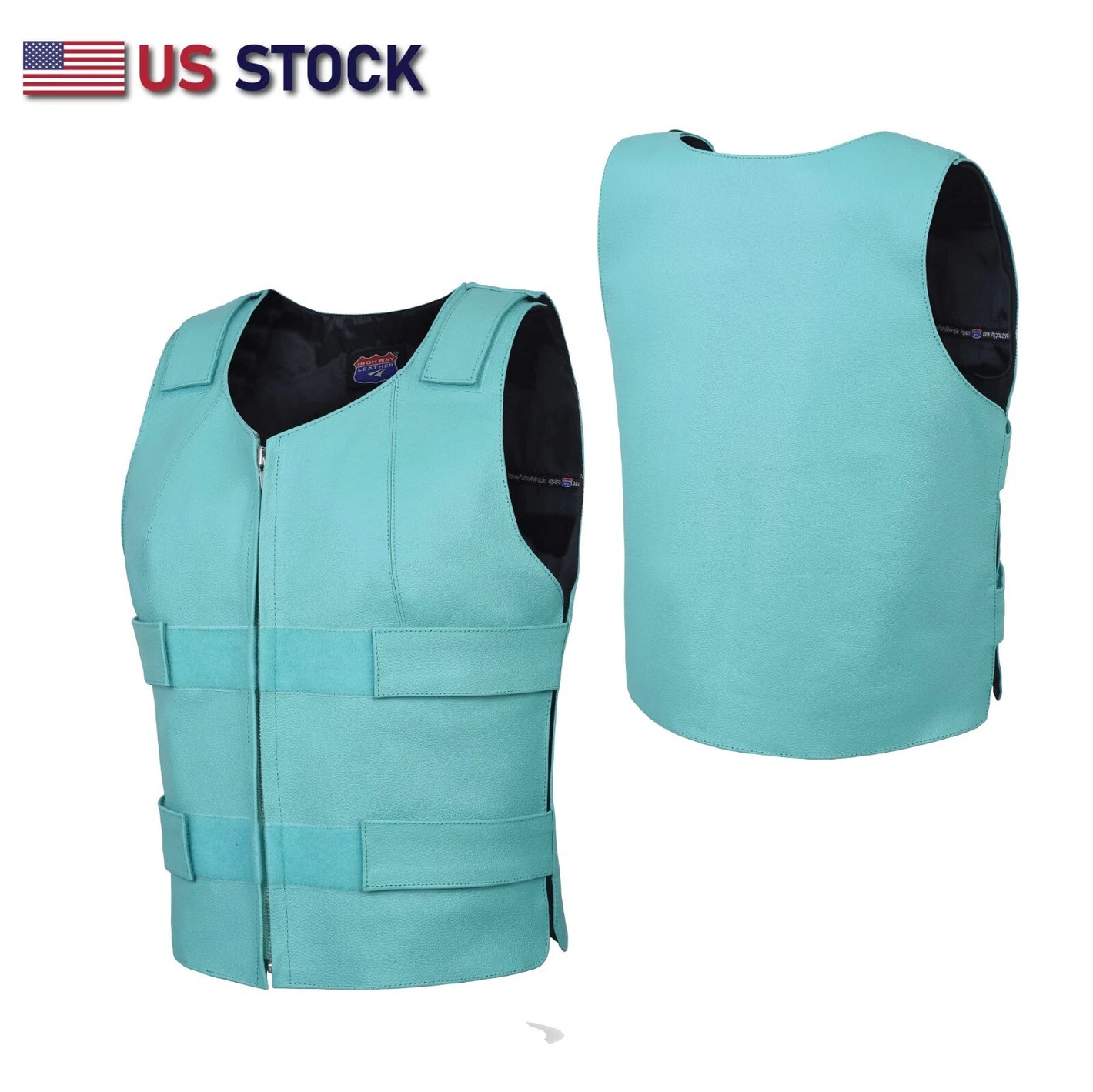 14945Teal WOMEN BULLET PROOF LEATHER VEST