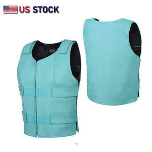 14945Teal WOMEN BULLET PROOF LEATHER VEST