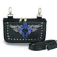 HL80156BLUE HipClip pouch tribal Heart Leather Bag Women Waist Bag BLUE Fanny Pack Motorcycle Biker Blue Embroidery