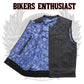 BLUE HL11693SPTBLUE  Black Men Cross Stitch Club Leather Vest