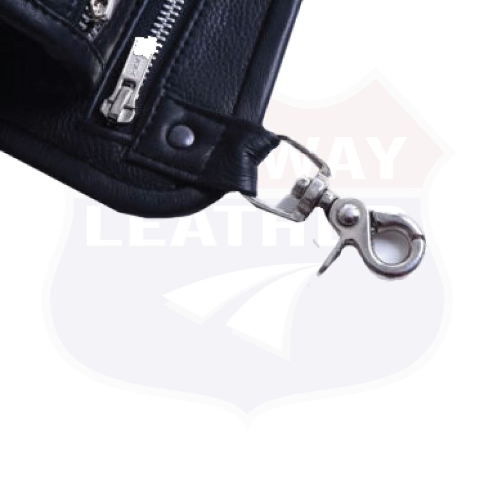 HL80191BLACK Thigh Bag made of Leather used as a drop leg bag - HighwayLeather