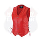 HL14501RED Red Leather Vest - Women motorcycle Club