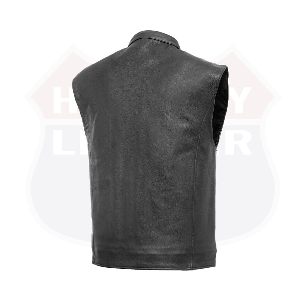 HL11656 Club Style Zippered Touring Vest With Collar - HighwayLeather