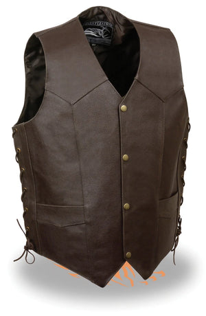 Men's Side Lace Live to Ride Vest w/ Flying Eagle
