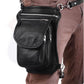 HL80191BLACK Thigh Bag made of Leather used as a drop leg bag - HighwayLeather