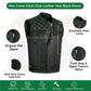 GREEN HL11693SPTGREEN  Black Men Cross Stitch Club Leather Vest