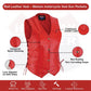HL14501RED Red Leather Vest - Women motorcycle Club