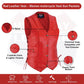HL14501RED Red Leather Vest - Women motorcycle Club