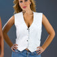 Milwaukee Leather SH1227 Women's White 'Classic Western' Leather 4-Snap Button Vest - image 2