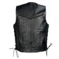 Milwaukee Leather SH1314 Men's Classic Black Braided Leather Vest with Side Laces — image 2