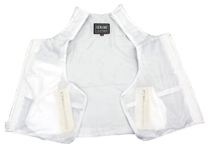 Genuine Leather SH1367ZW Men’s 'Bullet Proof Replica' White Leather Vest — image 2