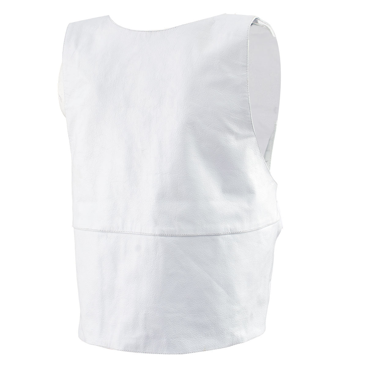 Genuine Leather SH1367ZW Men’s 'Bullet Proof Replica' White Leather Vest — image 4