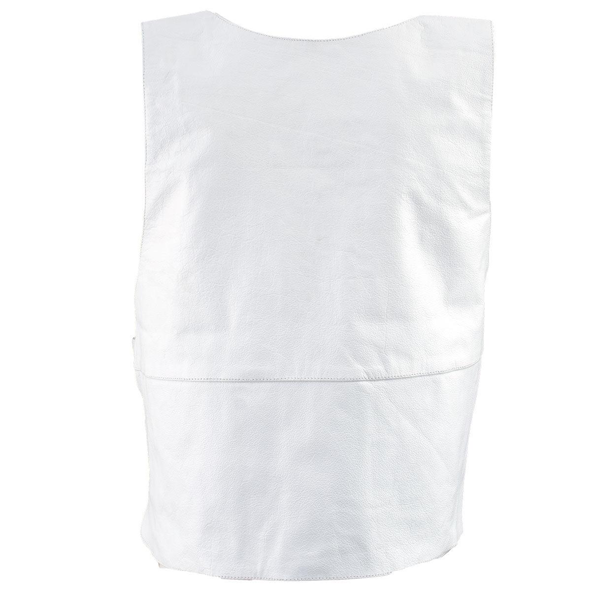 Genuine Leather SH1367ZW Men’s 'Bullet Proof Replica' White Leather Vest — image 3
