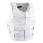 Genuine Leather SH1367ZW Men’s 'Bullet Proof Replica' White Leather Vest — image 1
