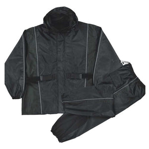 Ladies Black Rain Suit Oxford Nylon Lightweight & Water Resistant