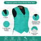 Women's Teal color side laced Leather Vest with Gun pockets for clubs