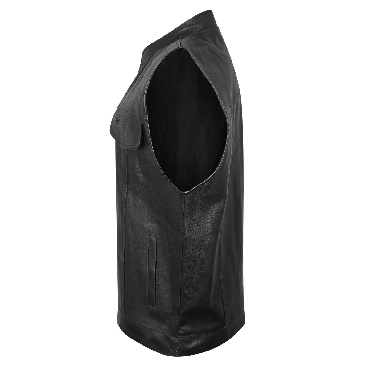 USA Leather 1205 Men's Black 'Combat Style' Motorcycle Biker Leather Vest — image 7