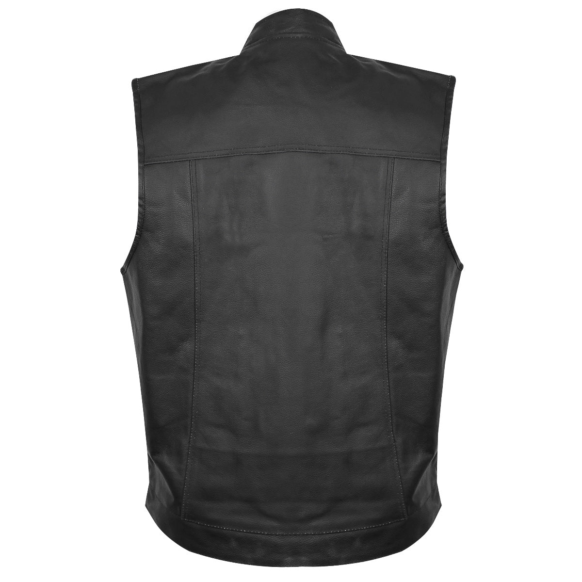 USA Leather 1205 Men's Black 'Combat Style' Motorcycle Biker Leather Vest — image 5