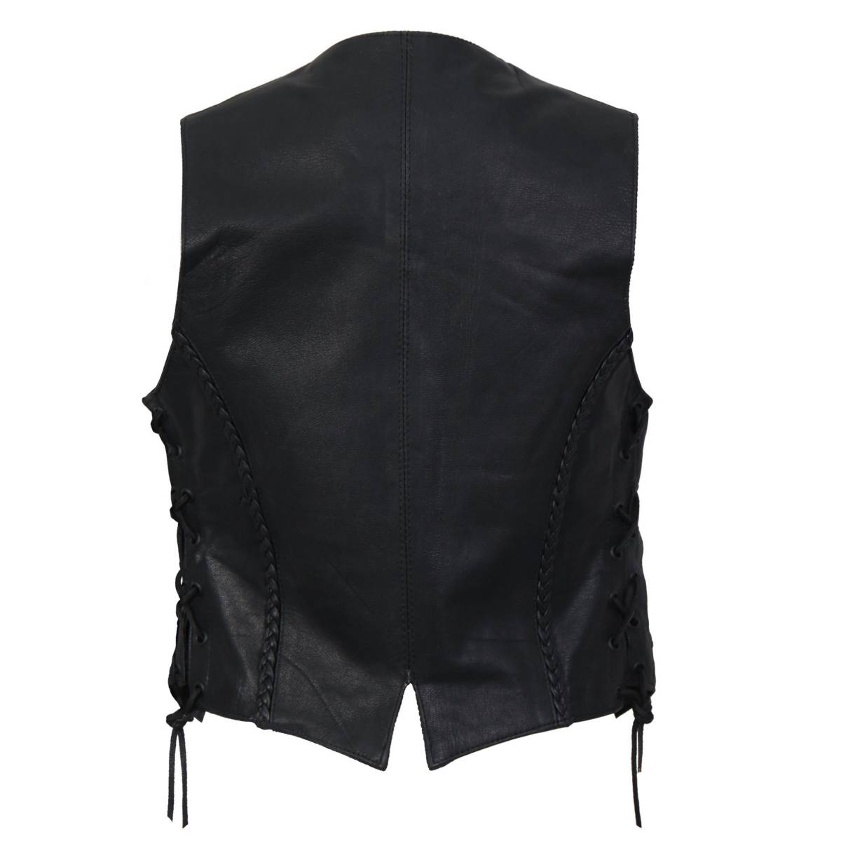 Hot Leathers VSL1006 Women's Black Leather Braided Vest - image 2