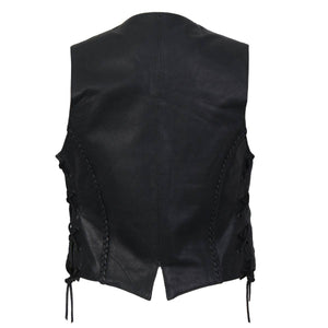 Hot Leathers VSL1006 Women's Black Leather Braided Vest - image 2