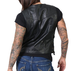 Hot Leathers VSL1008 Women's Black 'Ten Pocket' Leather Vest - image 2