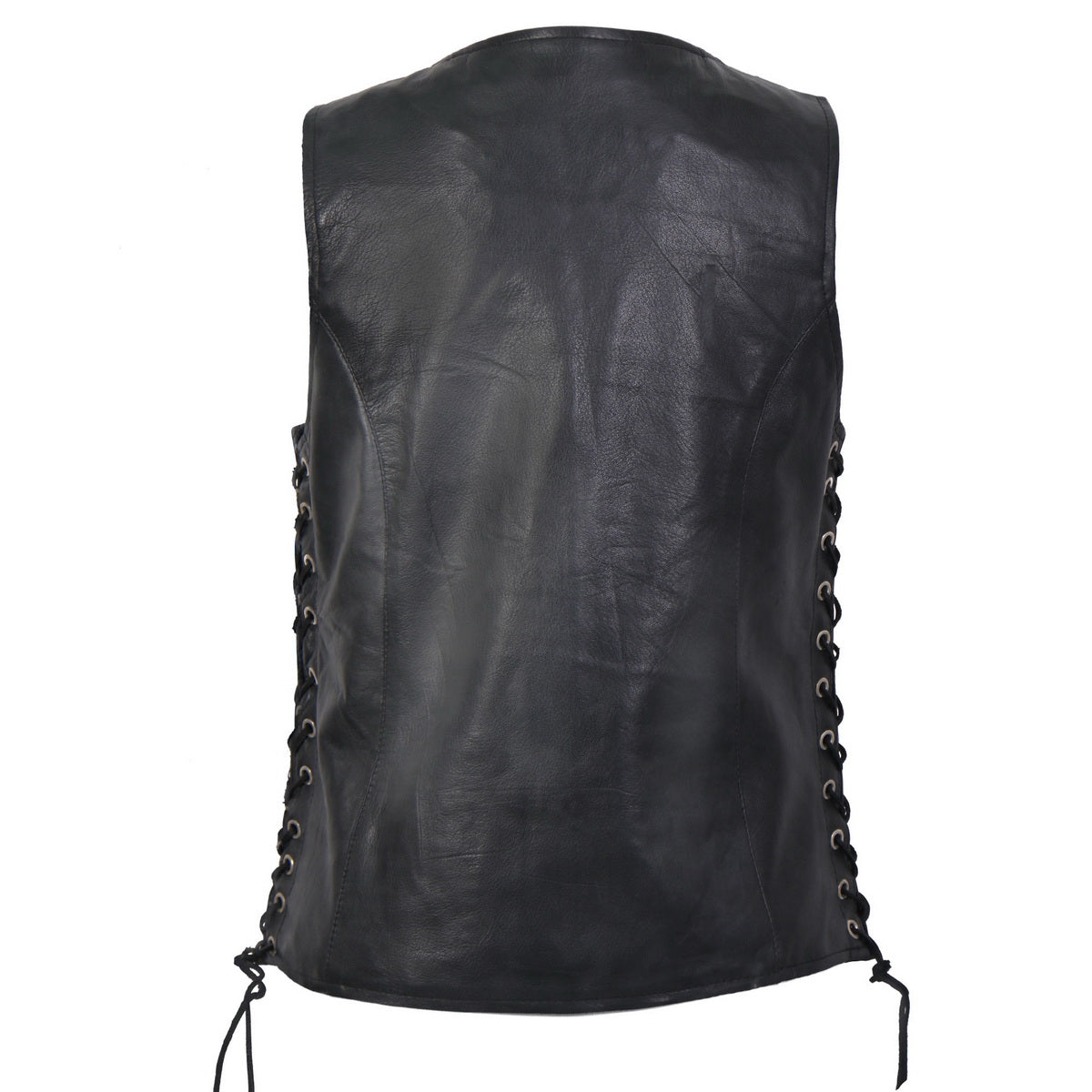 Hot Leathers VSL1010 Women's Black Lambskin Side Lace Vest - image 2