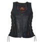 Hot Leathers VSL1013 Women's Black Leather Side Lace Zip-Up Vest - image 8