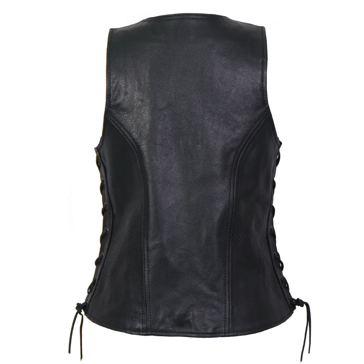 Hot Leathers VSL1013 Women's Black Leather Side Lace Zip-Up Vest - image 7