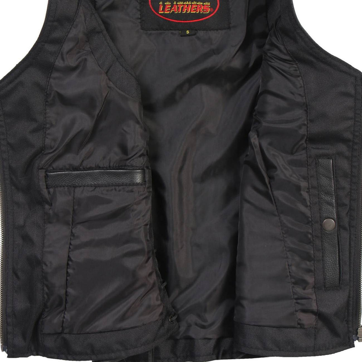 Hot Leathers VSL1013 Women's Black Leather Side Lace Zip-Up Vest - image 3