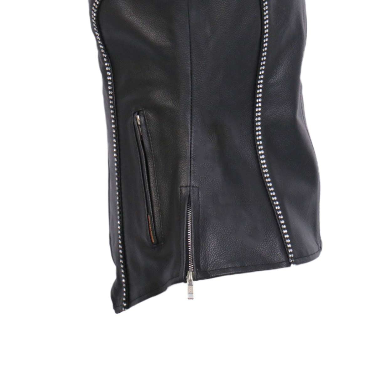 Hot Leathers VSL1016 Women's 'Rhinestone' Black Leather MC Vest - image 3