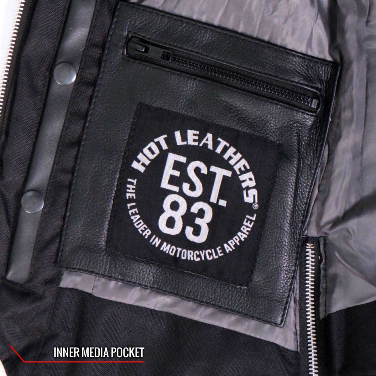 Hot Leathers VSL1016 Women's 'Rhinestone' Black Leather MC Vest - image 8