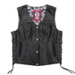 Hot Leathers VSL1017 Women's 'Sugar Skull' Lined Black Leather MC Vest - image 7