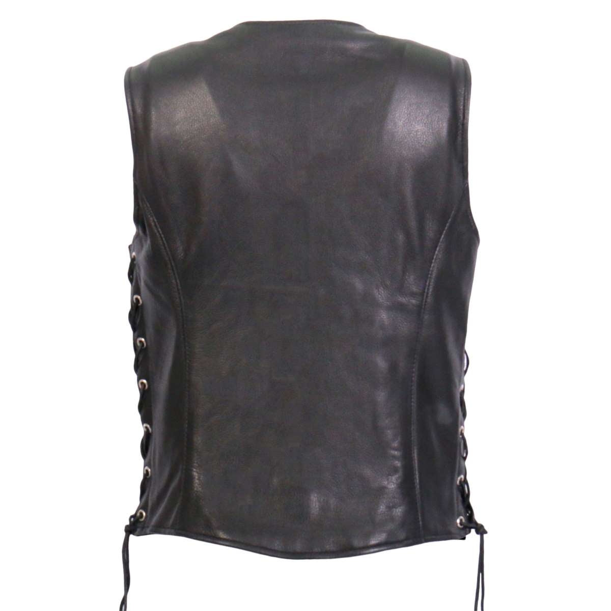 Hot Leathers VSL1017 Women's 'Sugar Skull' Lined Black Leather MC Vest - image 3
