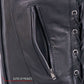Hot Leathers VSL1017 Women's 'Sugar Skull' Lined Black Leather MC Vest - image 5