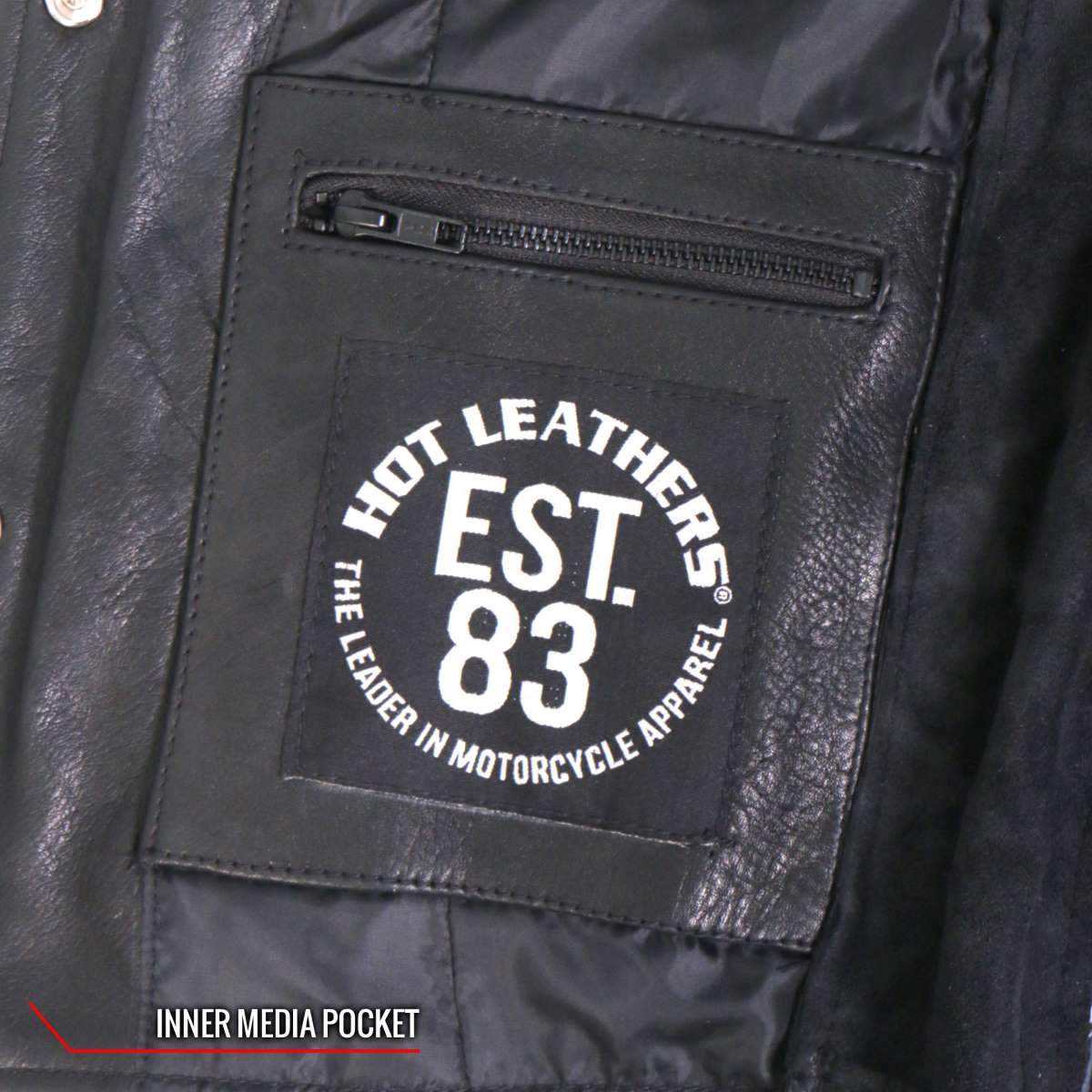 Hot Leathers VSL1017 Women's 'Sugar Skull' Lined Black Leather MC Vest - image 6