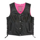 Hot Leathers VSL1018 Women's 'Pink Paisley' Lined Black Leather MC Vest - image 7