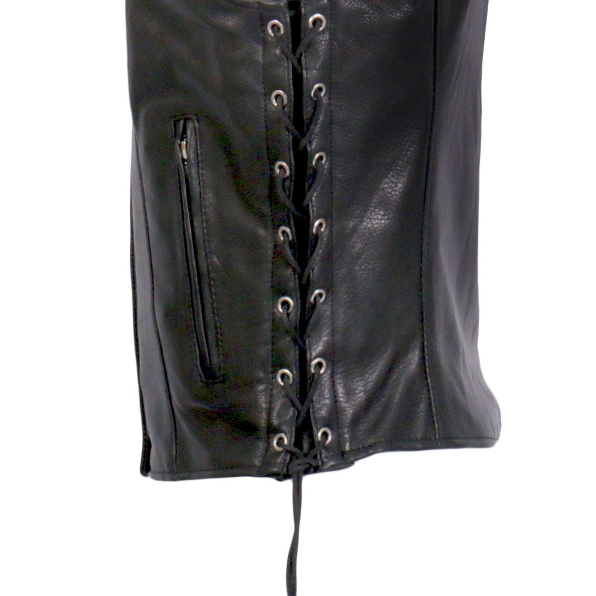 Hot Leathers VSL1019 Women's 'Red Rose' Lined Black Leather MC Vest - image 8