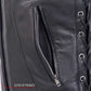 Hot Leathers VSL1019 Women's 'Red Rose' Lined Black Leather MC Vest - image 5