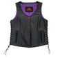Hot Leathers VSL2001 Women's Black 'Fleur De Lis Cross' Leather Vest - image 2