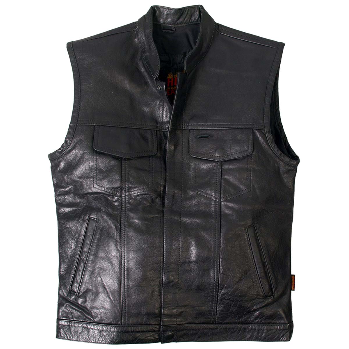 Hot Leathers VSM1018 Men's Black '10 Pocket' Cowhide Leather Vest — image 4
