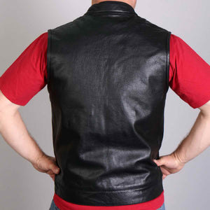 Hot Leathers VSM1018 Men's Black '10 Pocket' Cowhide Leather Vest — image 2