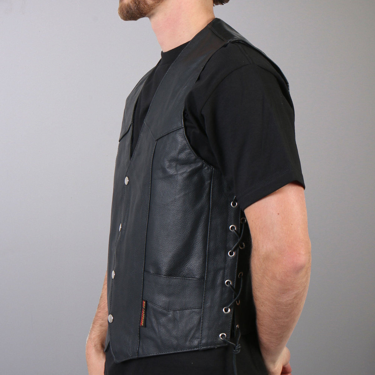 Hot Leathers VSM1022 Men's Black 'Conceal and Carry' Leather Vest — image 2