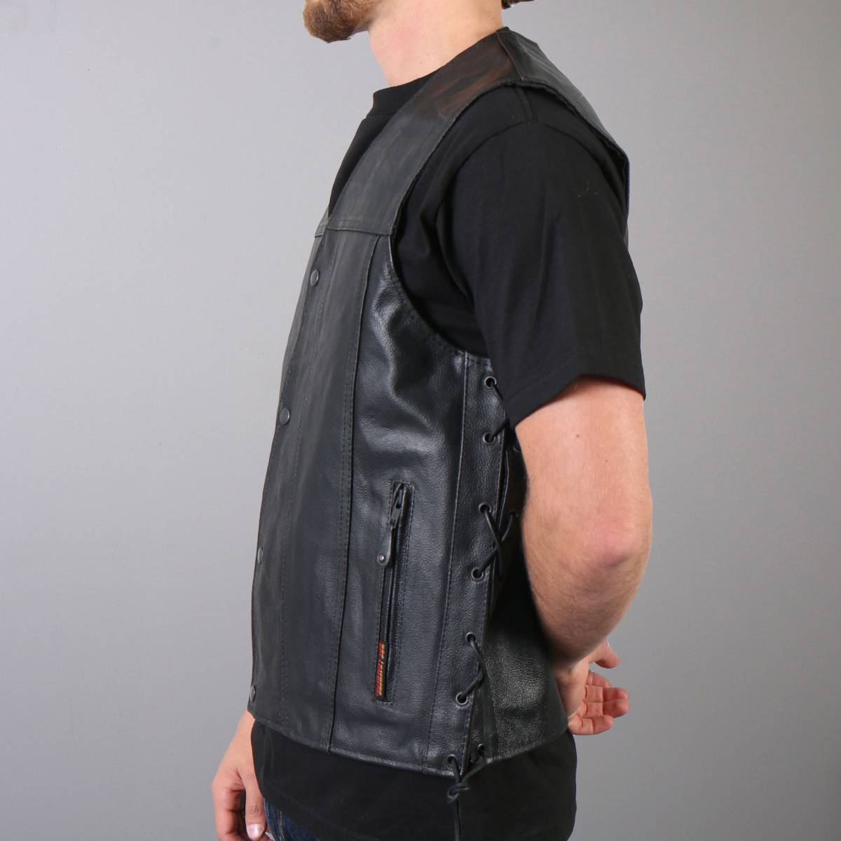 Hot Leathers VSM1023 Men's Black 'Conceal and Carry Leather Vest — image 2