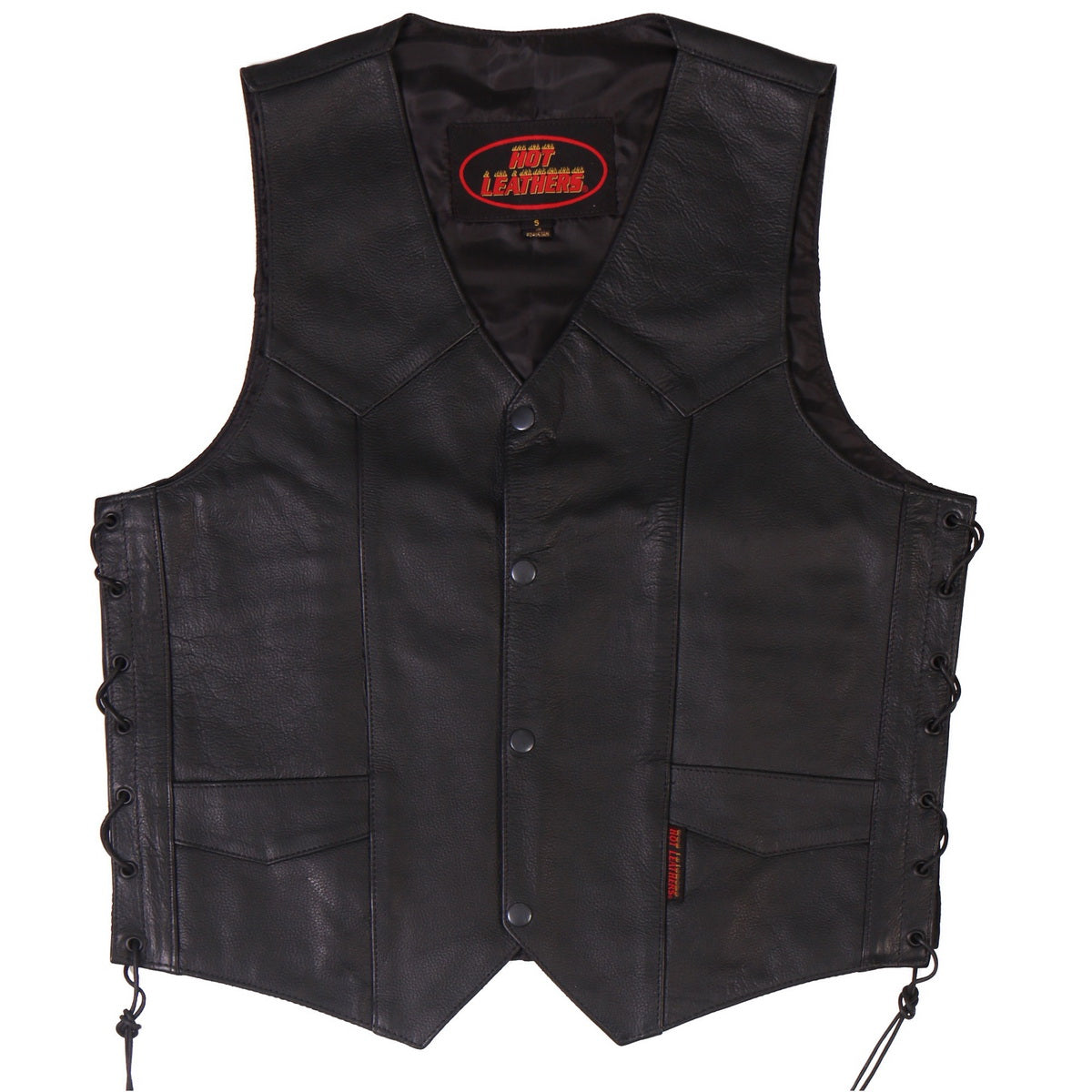Hot Leathers VSM1033 Men's Black 'Classic Side Lace' Leather Vest — image 5
