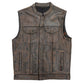 Hot Leathers VSM1035 Men's Distressed Brown 'Conceal and Carry' Club Leather Vest — image 8