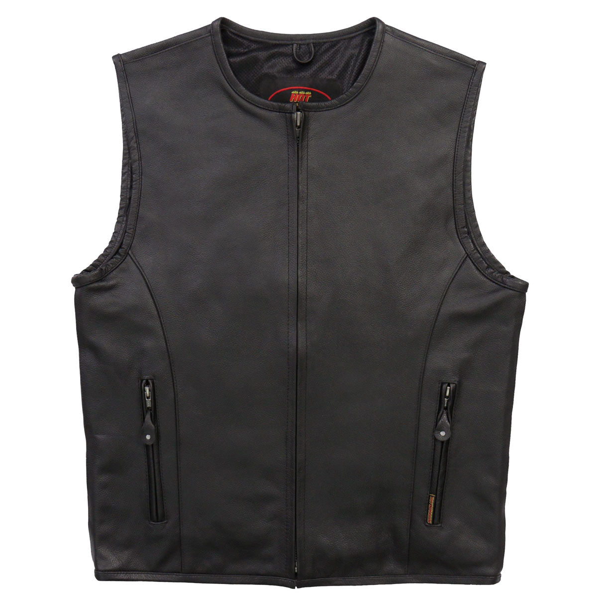 Hot Leathers VSM1036 Men's Black 'Conceal and Carry' Motorcycle Club Style Leather Zip Vest — image 7