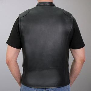 Hot Leathers VSM1037 Men's Black 'Zipper Pockets' Concealed and Carry Leather Vest — image 2
