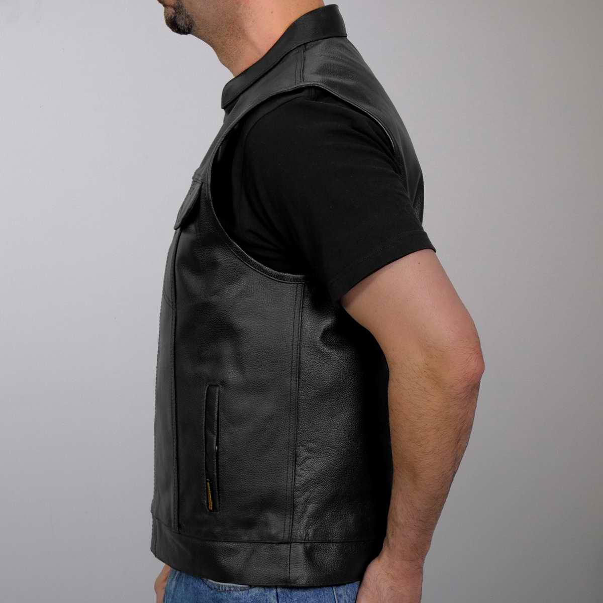 Hot Leathers VSM1039 Men's Black 'Conceal and Carry' Club Leather Vest — image 3