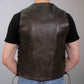 Hot Leathers Men's Retro Brown 'Side Lace' Club Leather Vest, VSM1040 — image 2
