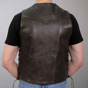 Hot Leathers Men's Retro Brown 'Side Lace' Club Leather Vest, VSM1040 — image 2